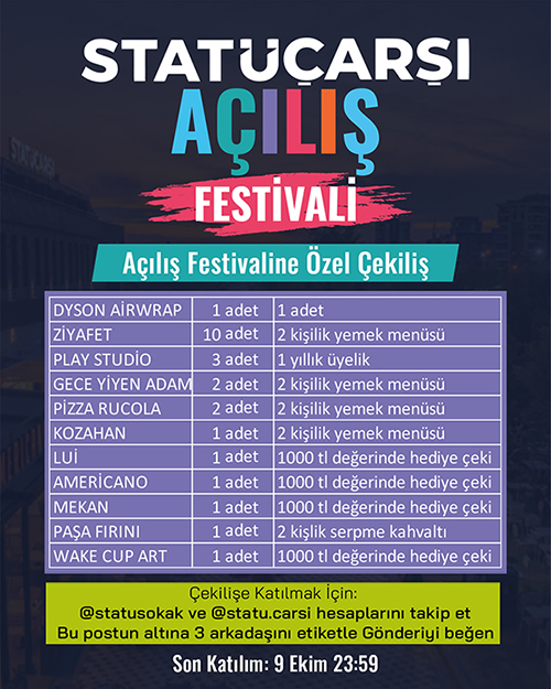 statü çarşı açılış festivali çekiliş